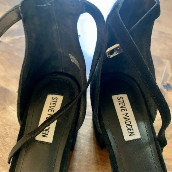 Steve Madden Dress Sandal Black Suede Sz 9.5 - Picture 5 of 7